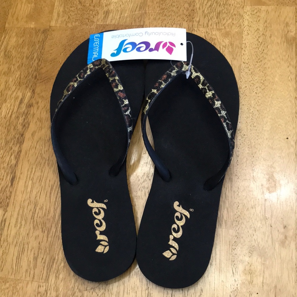 Black and Cheetah Flip Flops